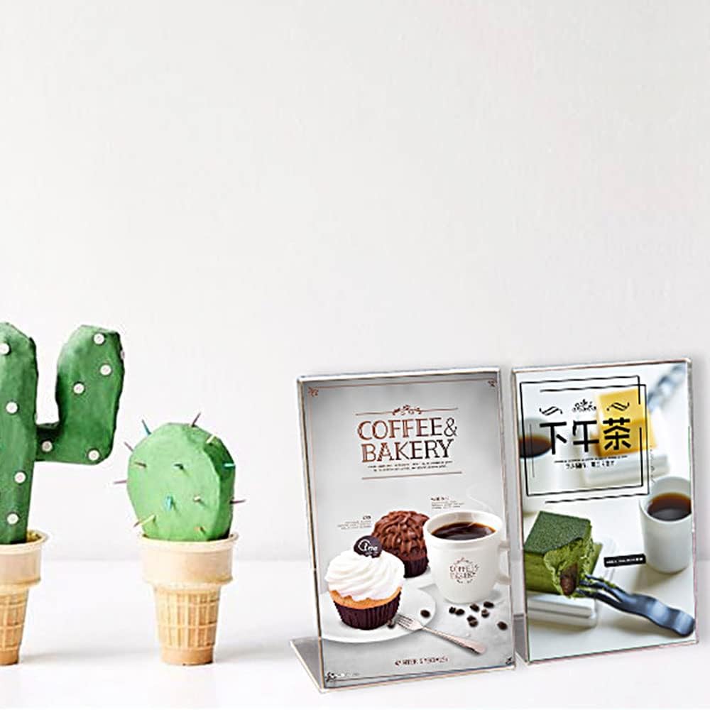 A6 Vertical Design L-Shape Transparent Acrylic Label Sign Holder