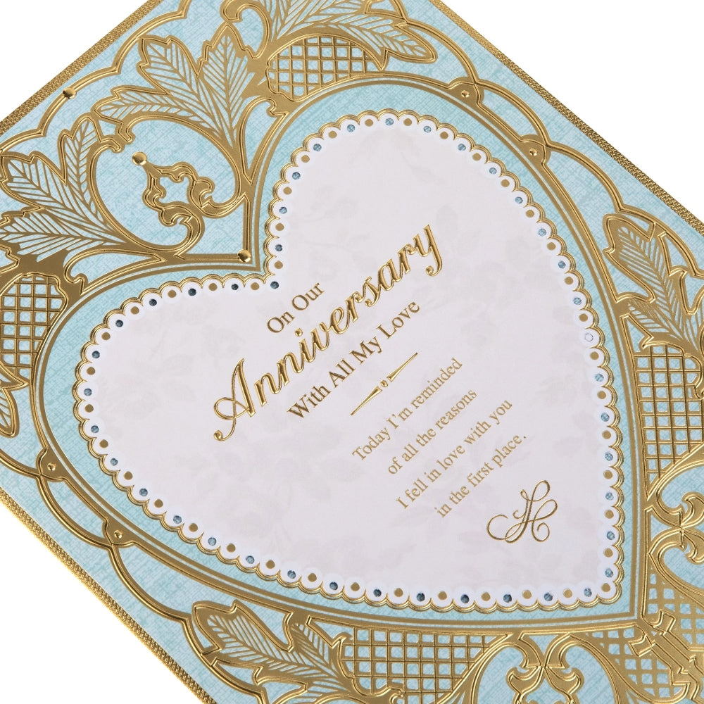 Intricate Traditional Floral Design Anniversary Card