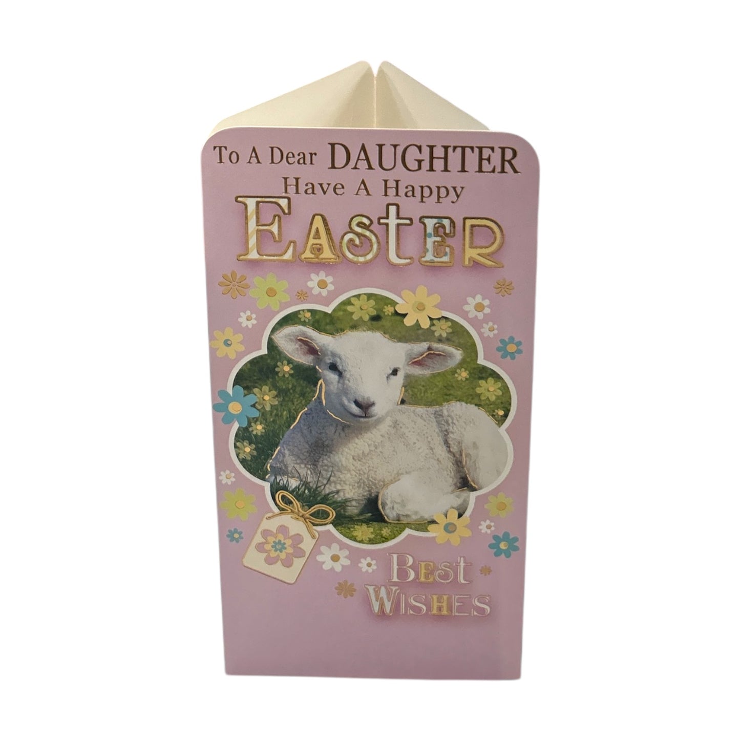 To A Dear Daughter Cute Lamb Easter Money Wallet Card