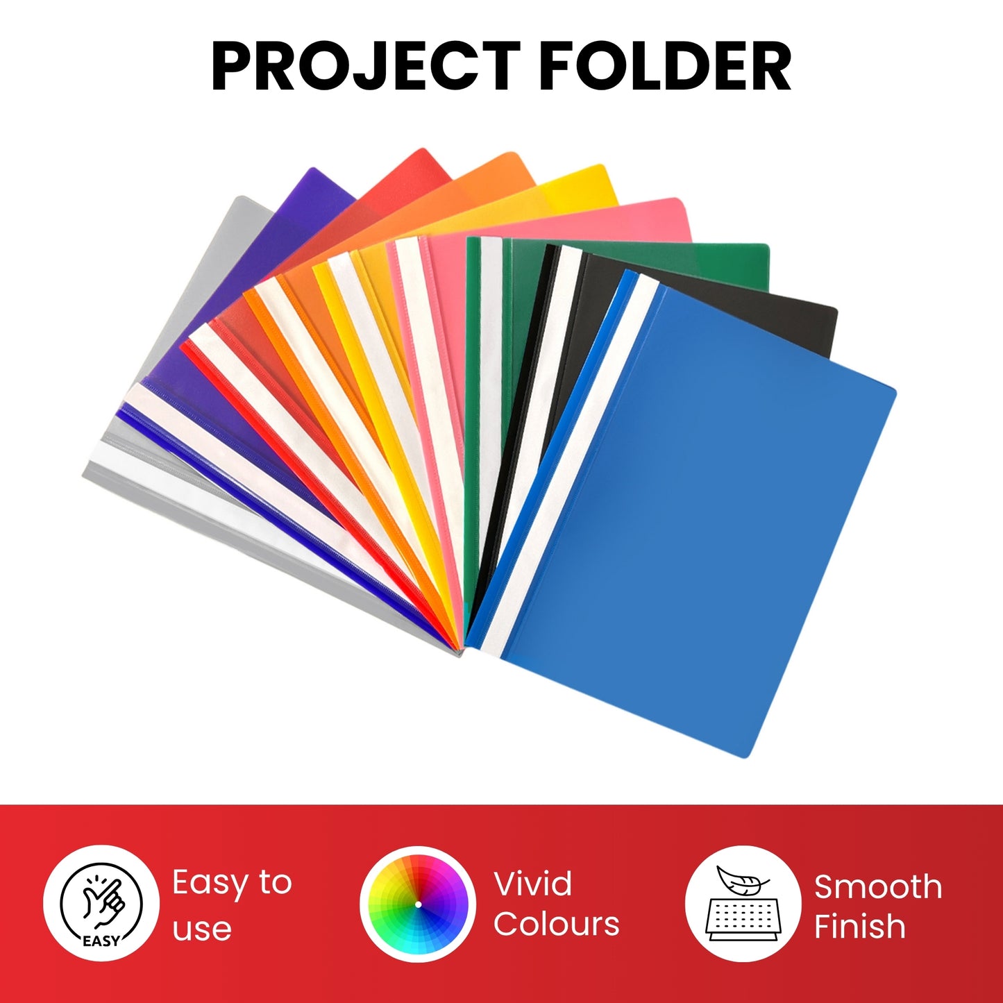 Pack of 12 Red A4 Project Folders by Janrax