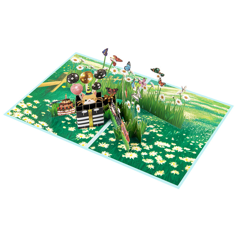 Meowgical Moments 3D Cat Pop Up Birthday Card