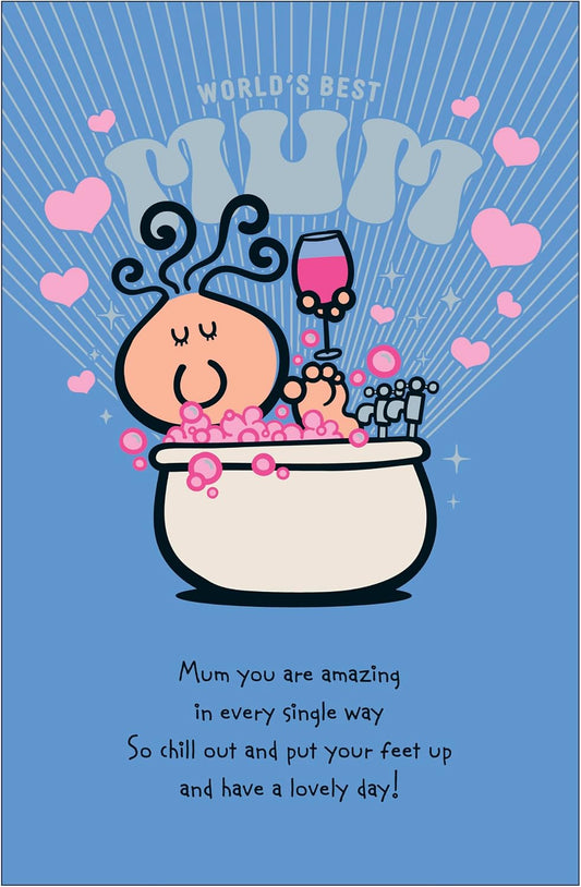 Character in Bath Design Mum Birthday Card