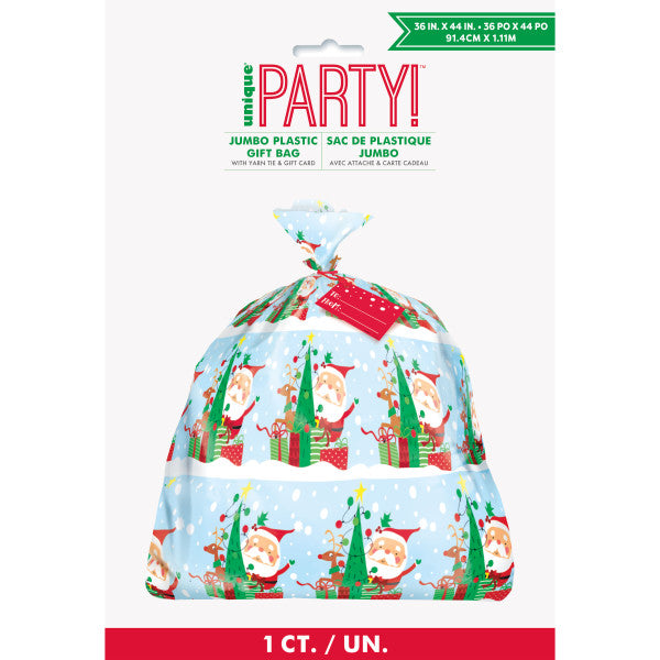 Colorful Santa Jumbo Gift Bag