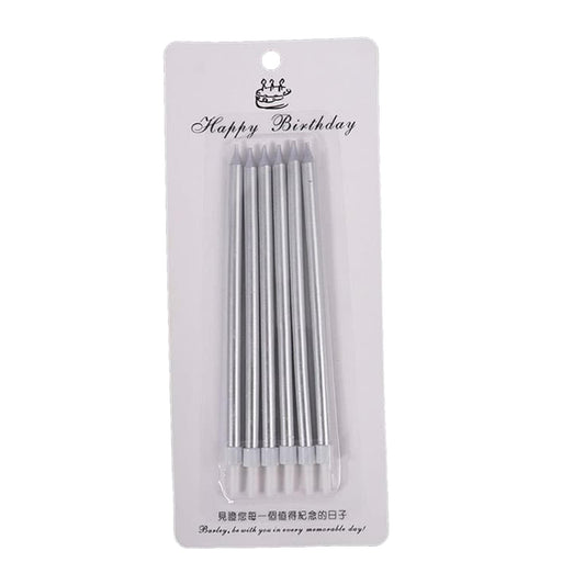 Pack of 6 Silver Smokeless Birthday Cake Candles