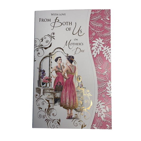 From Both of Us Lady Doing Make-up Design Mother's Day Card