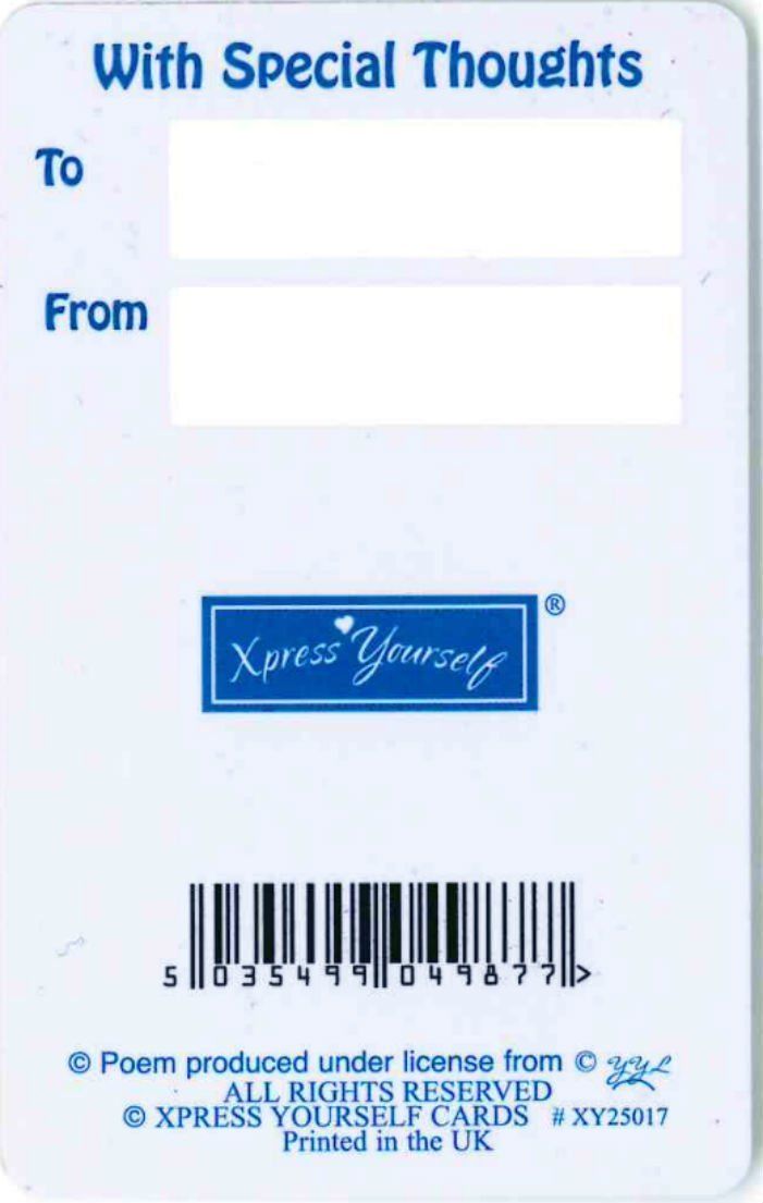 Missing You While We're Apart Nice Verse Keepsake Wallet Purse Card