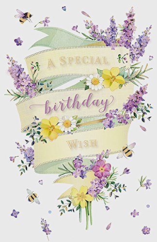 Special Wish Birthday Embossed Foil & Colourful Lovely Verse Greeting Card