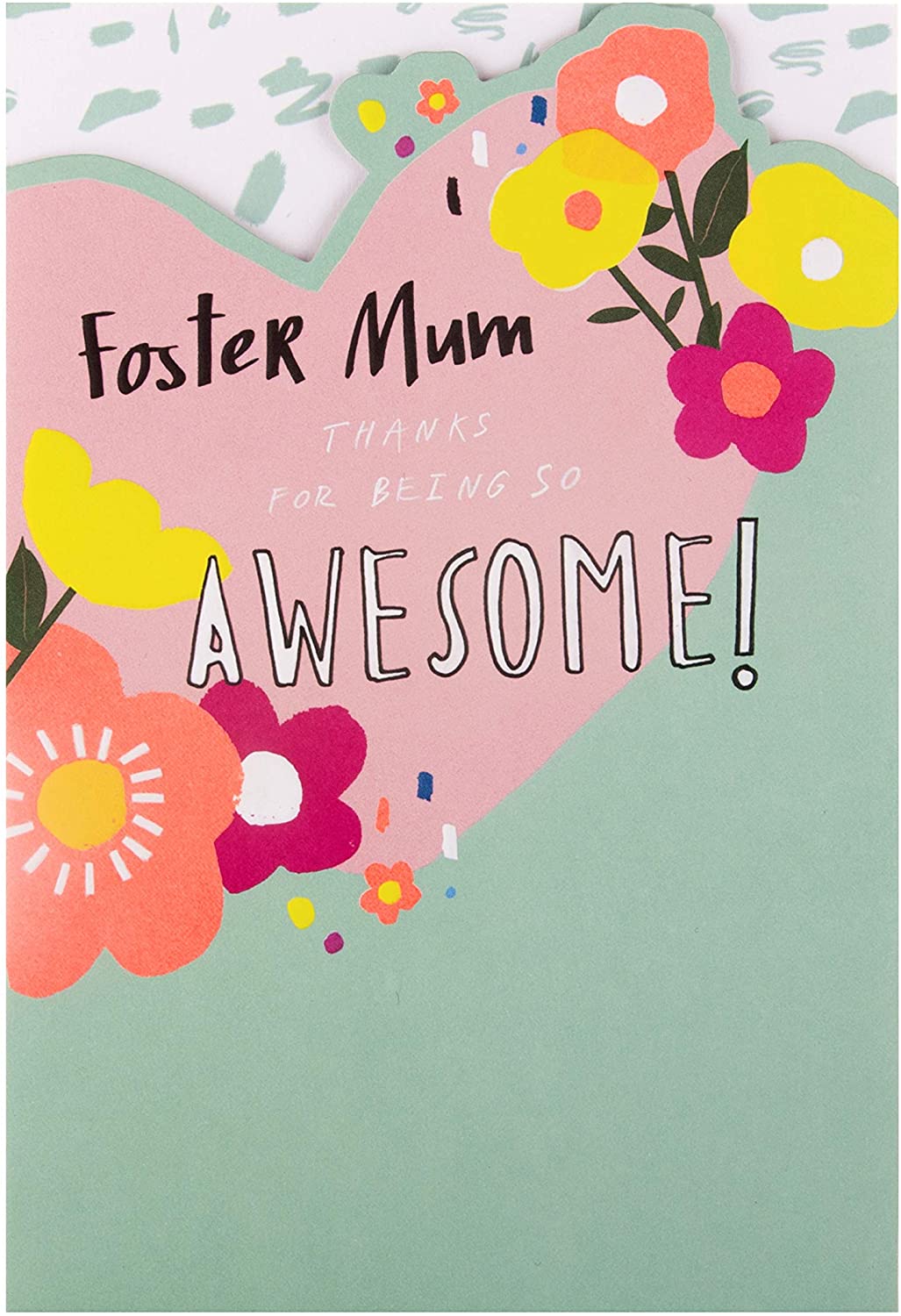 For Foster Mum Embossed Text Design Mother's Day Card 