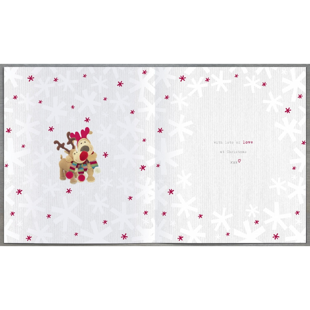 Boofle With Reindeers Open Christmas Card