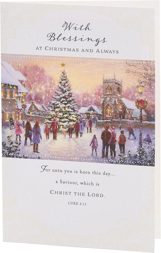 Holy Verse Design Open Christmas Card