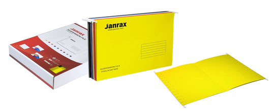 Pack of 50 Assorted Janrax Foolscap Suspension Files