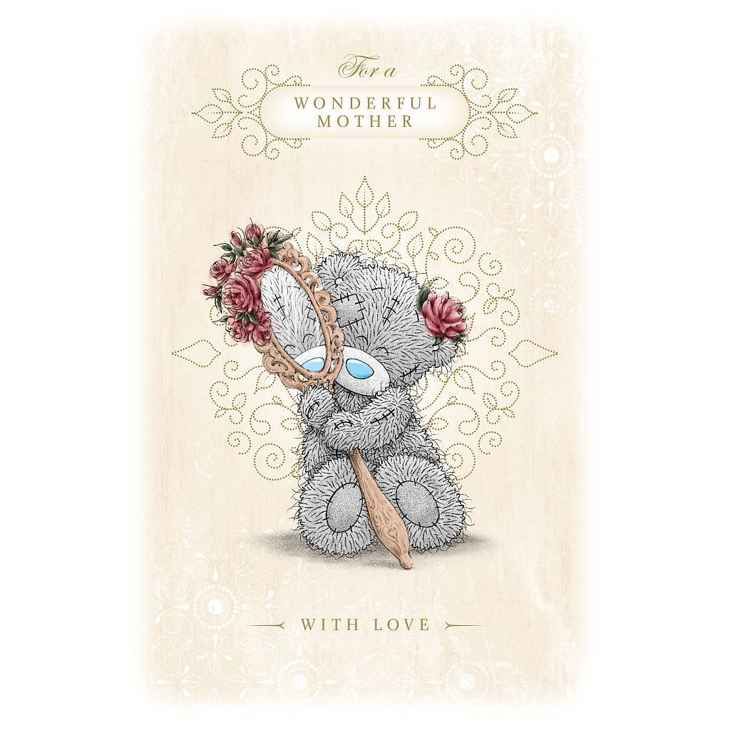 Wonderful Mother Bear With Beautiful Mirror Design Mother's Day Card