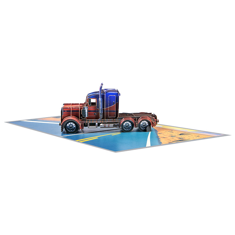 Highway Hero 3D Semi-Truck Pop Up Greeting Card
