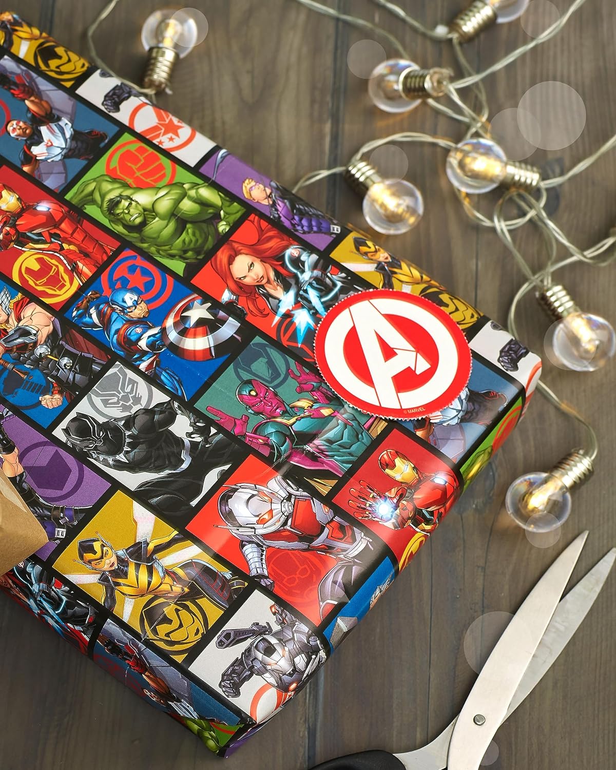 Marvel The Avengers Wrapping Paper Sheets 4 Sheets & 4 Tags