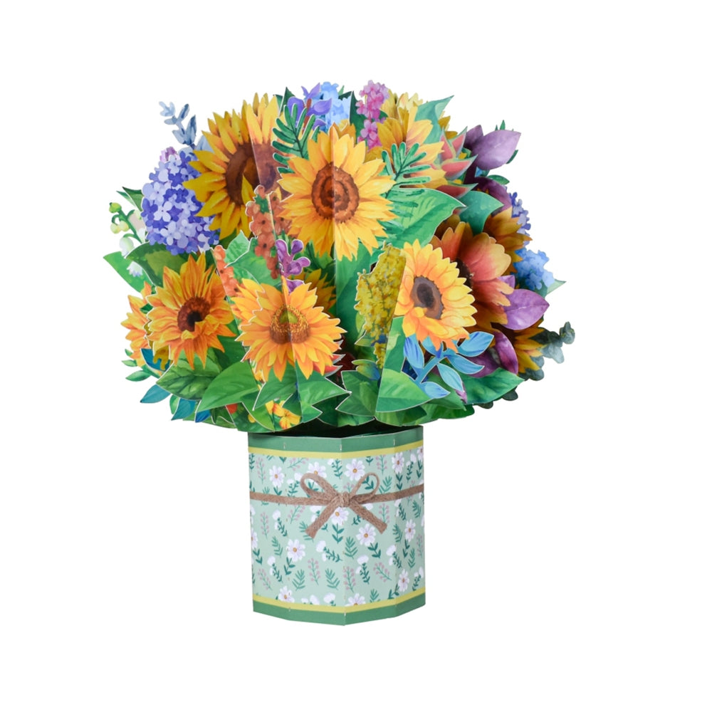 Sunflowers Sunshine Bloom 3D Pop-Up Greeting Card - Mother's Day Thank You Birthday