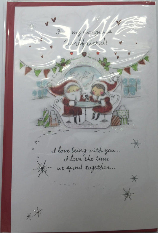 Gorgeous Girlfriend Christmas Card 3D Ickle Santas 