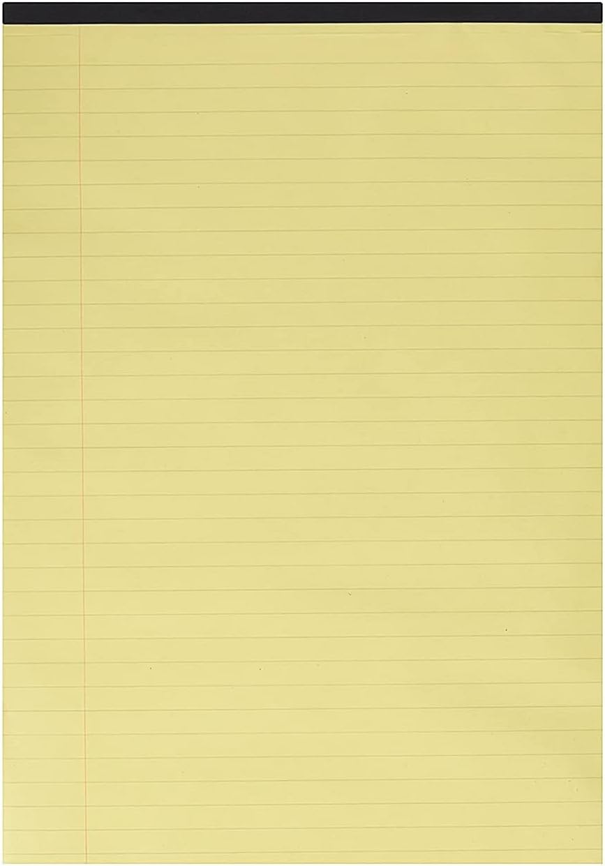 Q-Connect Ruled Stitch Bound Executive Pad 50 Pages A4 Yellow (Pack of 10) KF01387