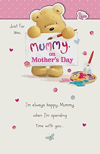 Mummy on Mother's Day Adorable Bear Die Cut New Greeting Card