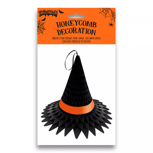 Black Witches Hat Honeycomb Halloween Decorations