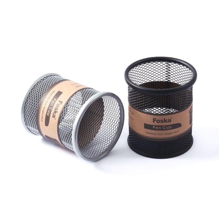 Silver Metal Wire Mesh Pen Pot