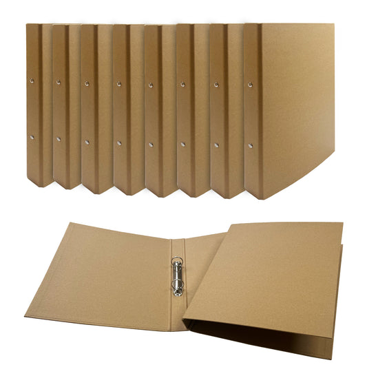 Pack of 10 A4 Kraft Paperboard Ring Binders 2-O Ring