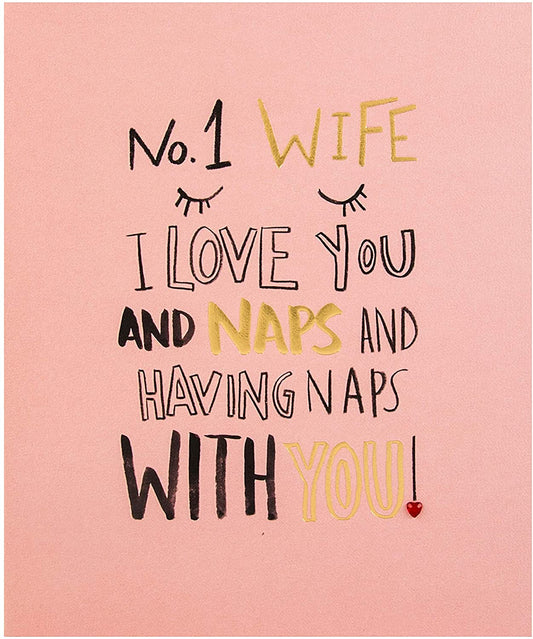 For Wife Embossed Text Design Valentine's Day Card