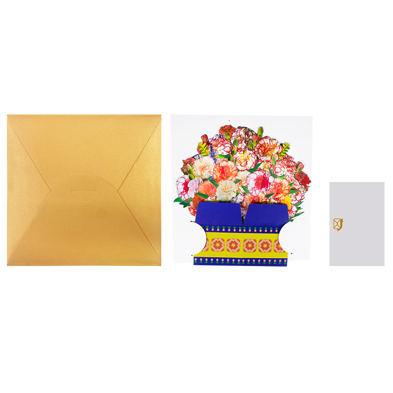 Bloom Box Carnation Fiesta 3D Pop Up Greeting Card