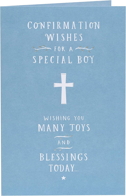 Blue Design Confirmation Card For Boy 