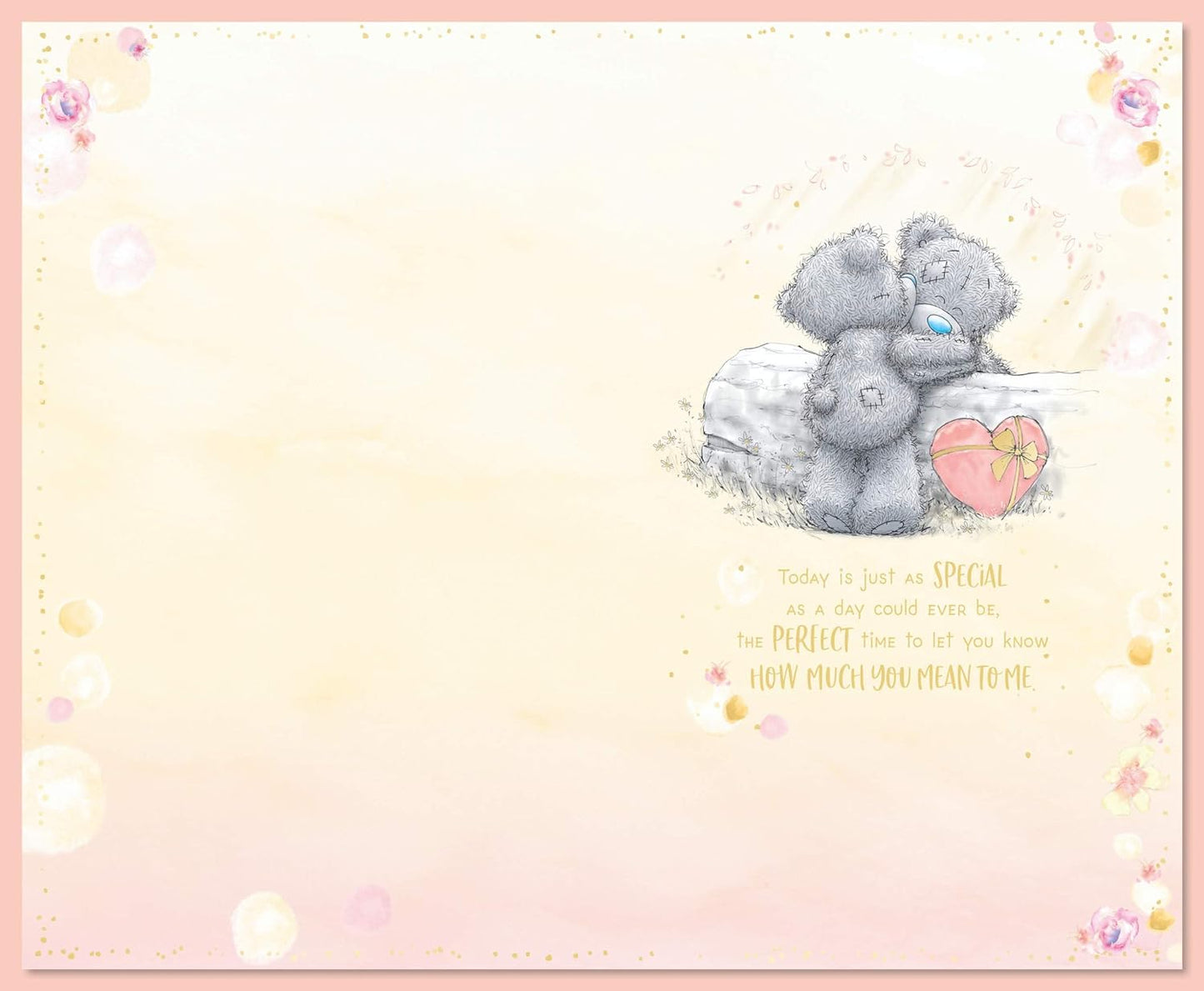 Bears Holding Heart Beautiful Fiancee Birthday Card