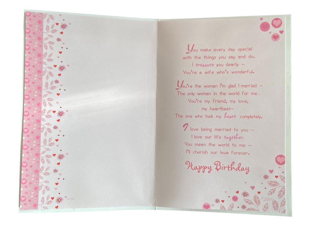 Wife With Love Lovely Verse Birthday Card 