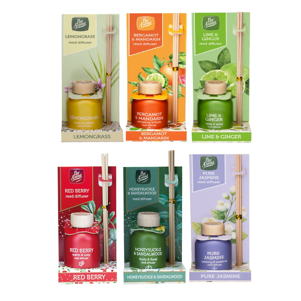 Pack of 6 Pan Aroma Reed Diffusers 50ml