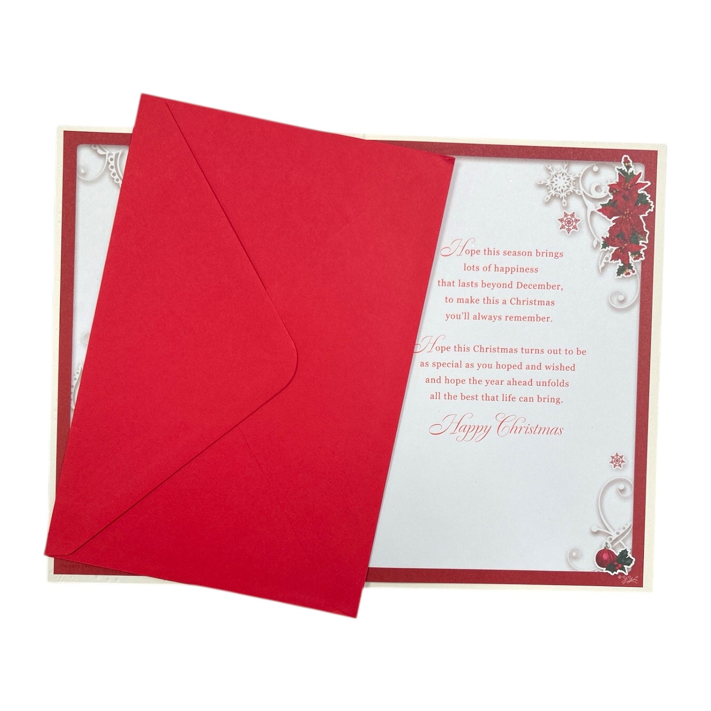 For You Auntie Poinsettias and Gifts Design Christmas Card