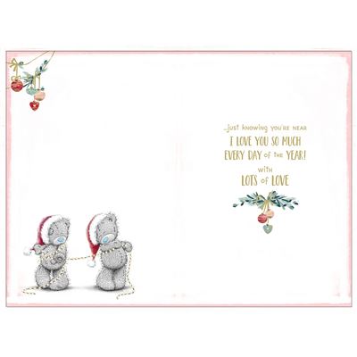 Bear with Tinsel Verse Girlfriend Christmas Card