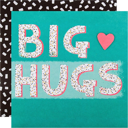 Contemporary Text Design Big Hugs General Love Support Card 
