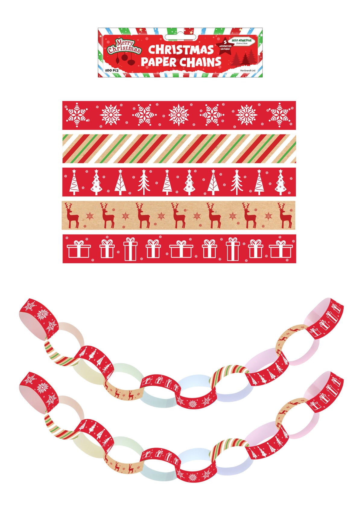 300 Pieces Christmas Paper Chains DIY Decoration Set