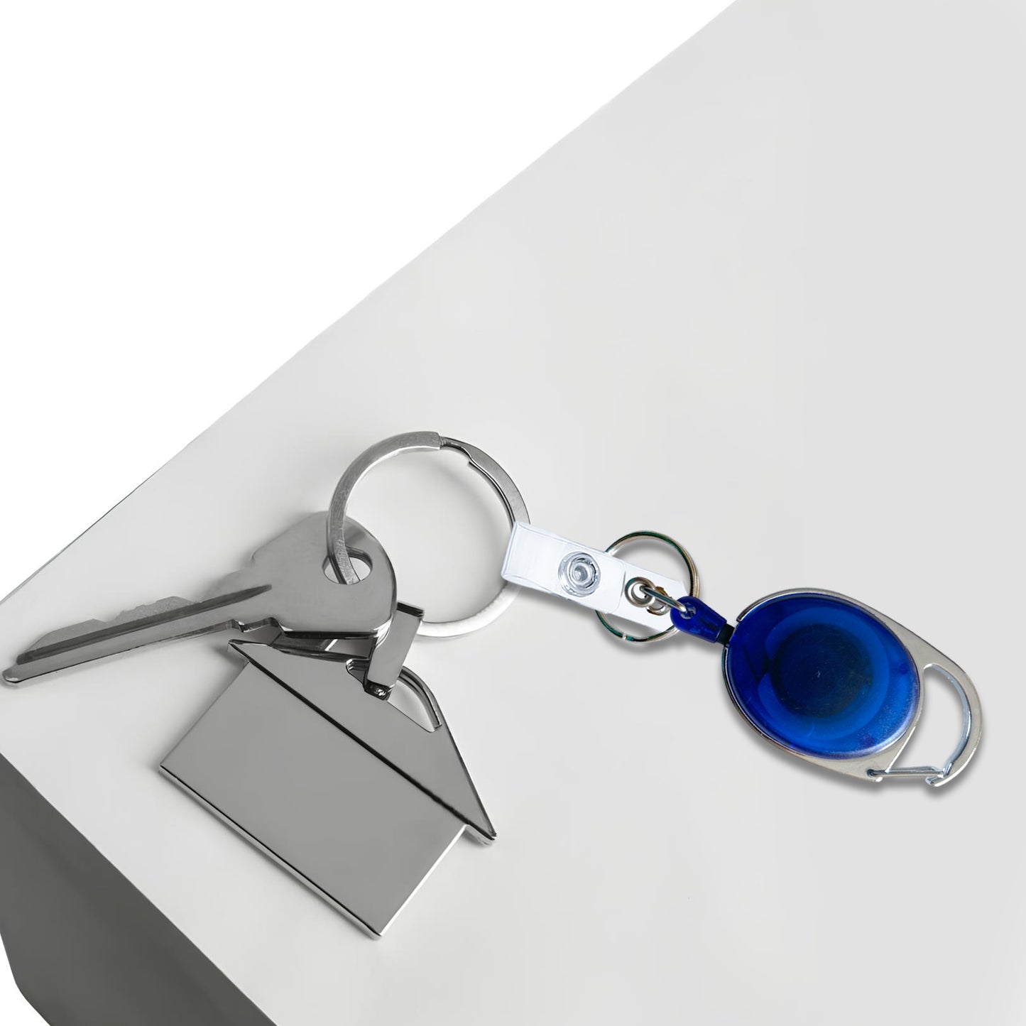 Black Retractable Key Reel with Carabiner