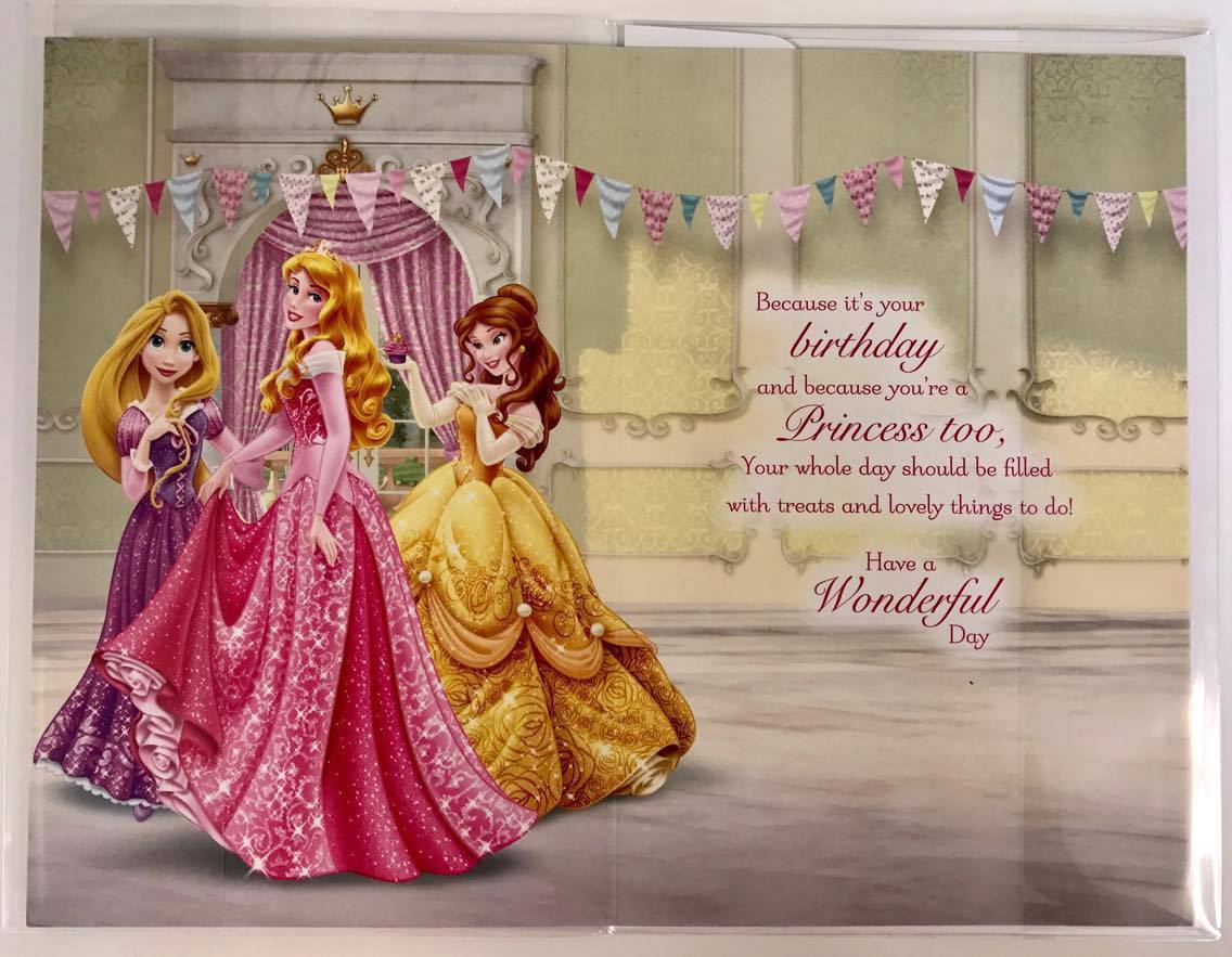 Disney Multiple Princess Birthday Girl Open Greeting Card