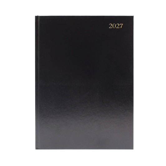 Janrax 2027 A5 2 Days Per Page Black Desk Diary
