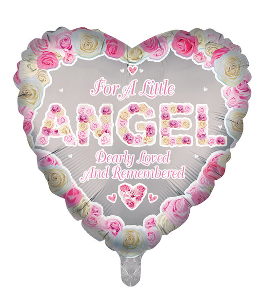 For a Little Angel Pink Heart Remembrance Balloon