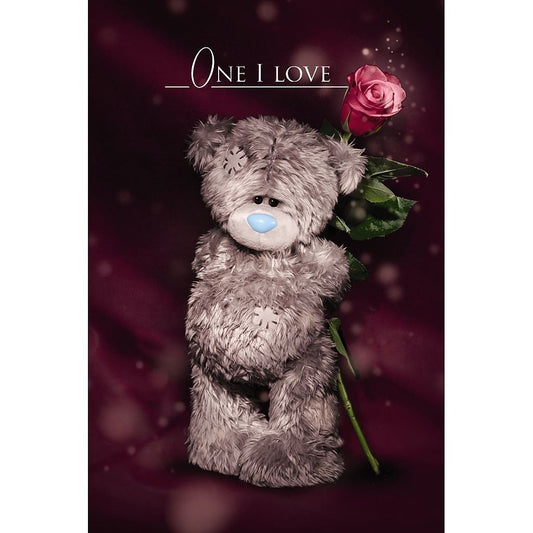 Bear Holding Rose Valentine's Day Card