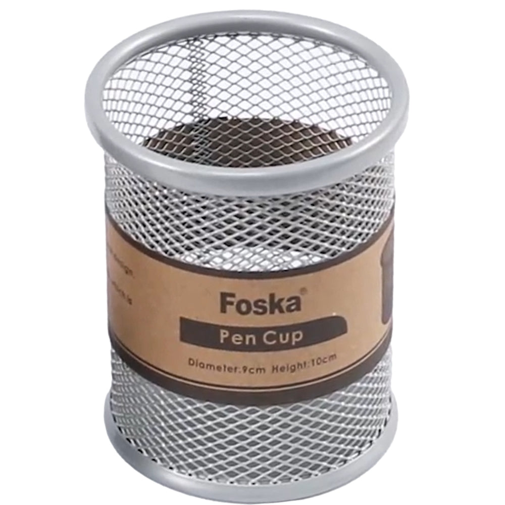 Silver Metal Wire Mesh Pen Pot