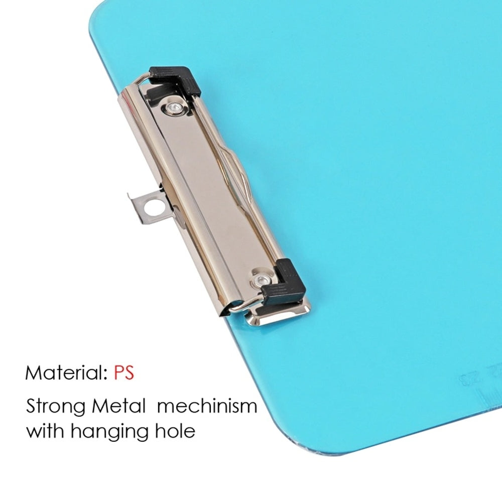 Pack of 4 A4 Coloured Translucent Clipboard Writing Board with cm/Inch Engraved Ruler
