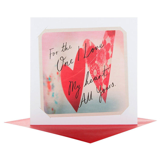 For The One I Love 'My Heart All Yours'  Valentine's Day Card