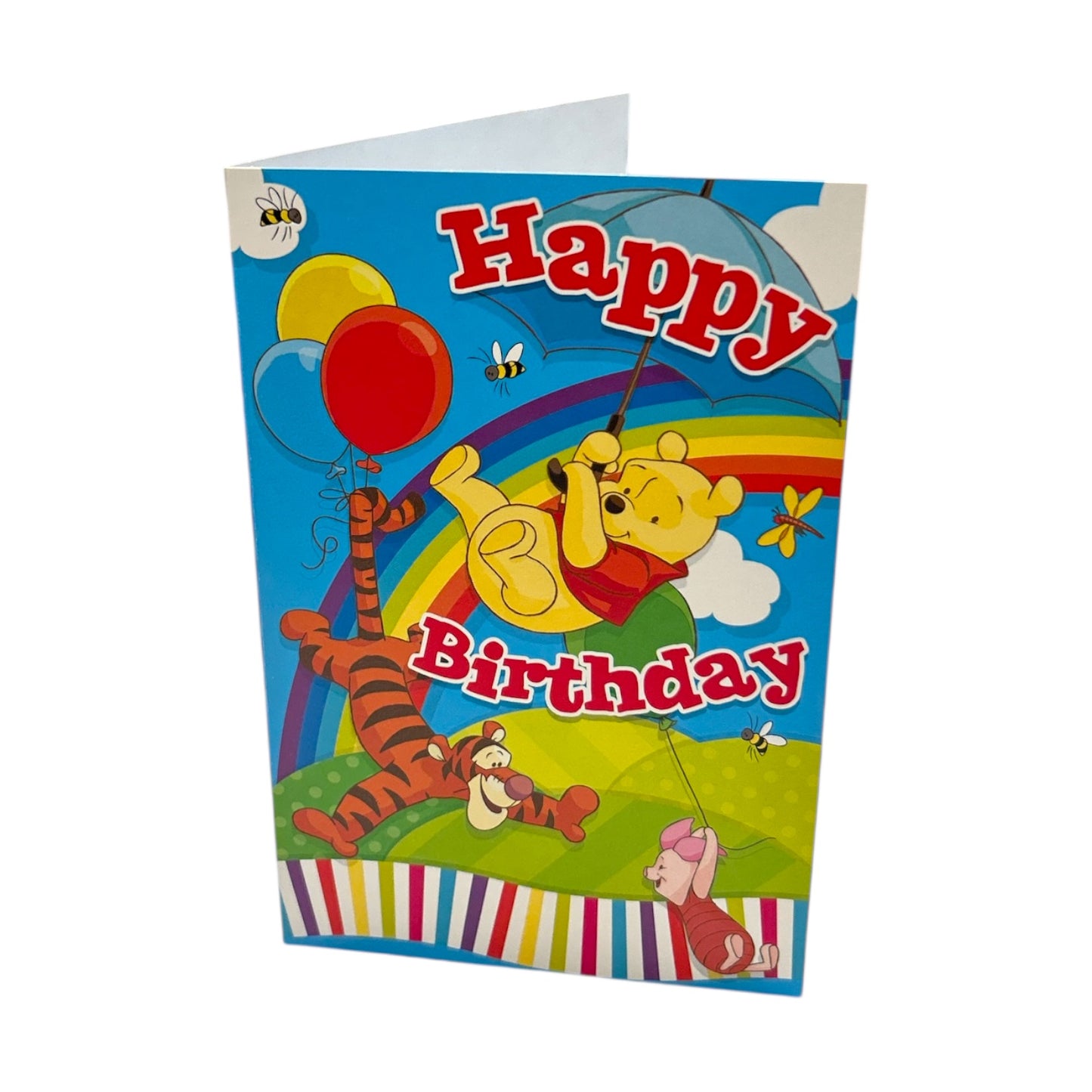 Winnie the Pooh Rainbow Celebration Design Birthday Card