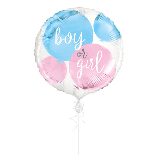 Gender Reveal Party Round Foil Balloon 18"