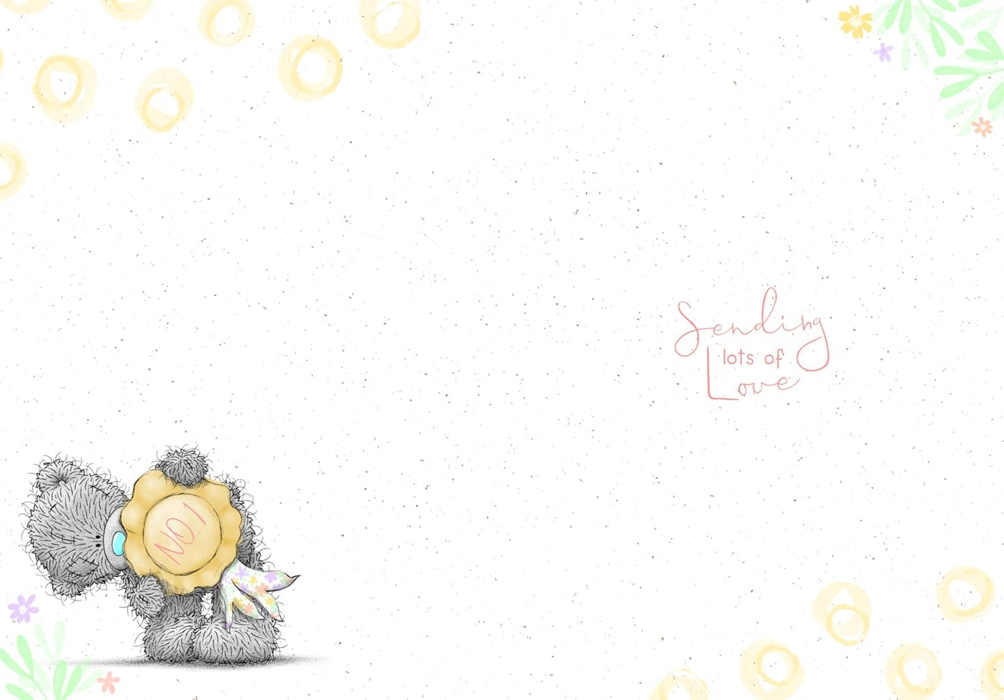 Bear With Rosette Open Birthday Card