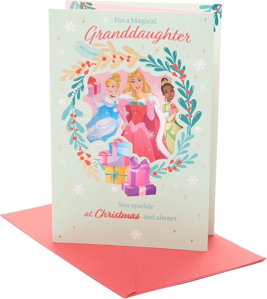 Disney Princess Design Granddaughter Christmas Card