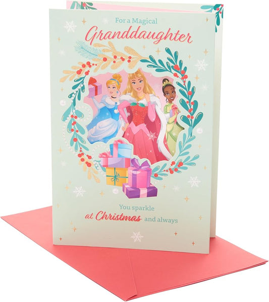 Disney Princess Design Granddaughter Christmas Card