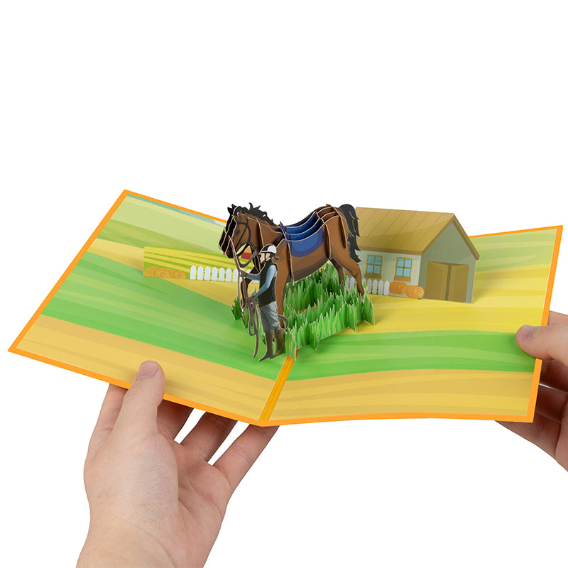 Barnside Bond Horse & Rider 3D Pop Up Greeting Card