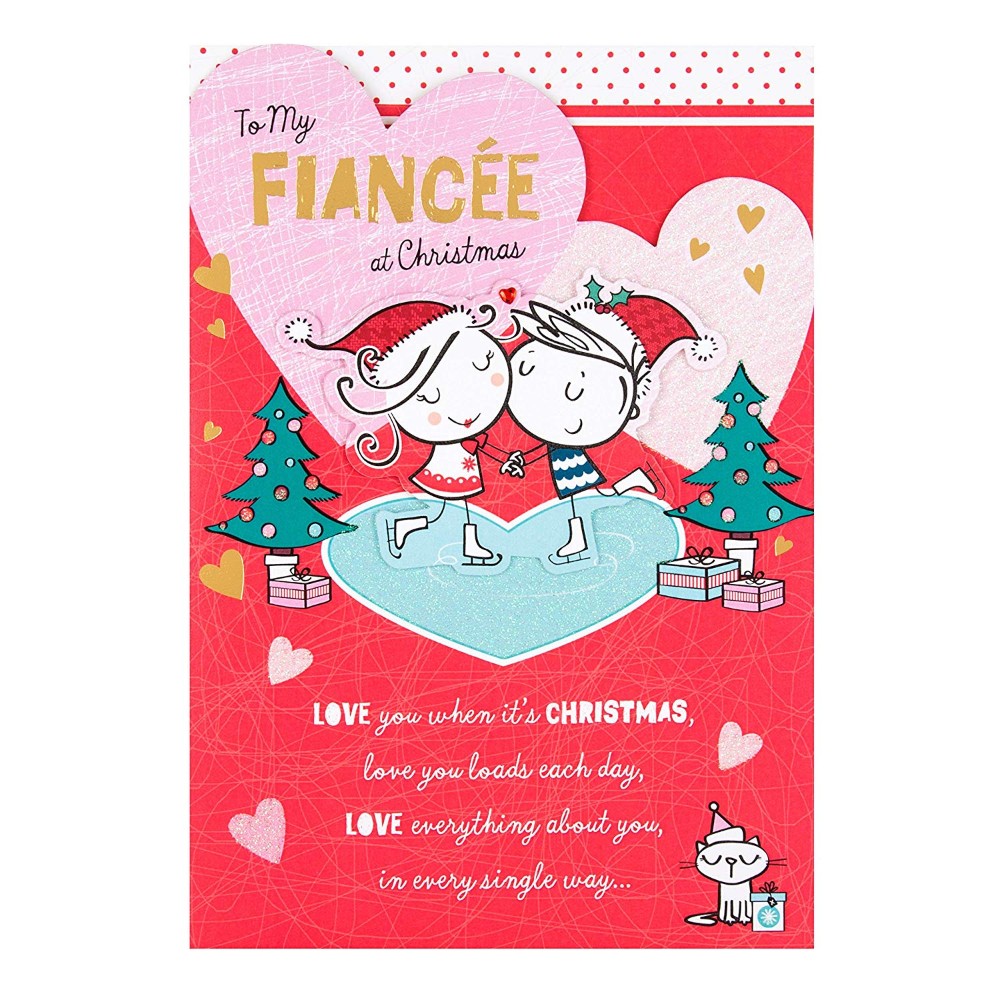 Fiancee Christmas Card 'Love You' 